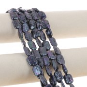 18x14mm Freshwater pearl irregular rectangle tinted - Grade AA Pearlescent Black
