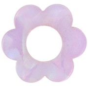 18mm Acetate Flower Pendant - Lilac Pearl x1