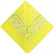 Yellow - 100% cotton bandana - Cashmere pattern - Lemon yellow x1 100% cotton bandana - Cashmere pattern - Lemon yellow x1