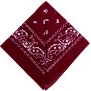 100% cotton bandana - Cashmere pattern - Burgundy x1