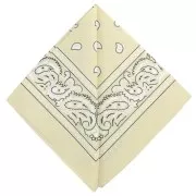 Beige - Bandana 100% cotton - Cashmere pattern - Ecru x1 Bandana 100% cotton - Cashmere pattern - Ecru x1