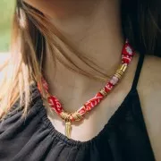 Bandana 100% cotton - Cashmere pattern - Khaki x1