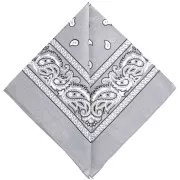 Grey - Bandana 100% cotton - Cashmere pattern - Light grey x1 Bandana 100% cotton - Cashmere pattern - Light grey x1