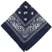 Blue - Bandana 100% cotton - Cashmere pattern - Navy Blue x1 Bandana 100% cotton - Cashmere pattern - Navy Blue x1