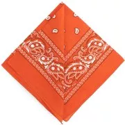Orange - Bandana 100% cotton - Cashmere pattern - Orange x1 Bandana 100% cotton - Cashmere pattern - Orange x1