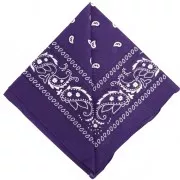 Purple - 100% cotton bandana - Cashmere pattern - Dark purple x1 100% cotton bandana - Cashmere pattern - Dark purple x1