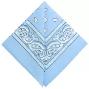 Blue - 100% cotton bandana - Cashmere pattern - Sky blue x1 100% cotton bandana - Cashmere pattern - Sky blue x1