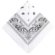 White - Bandana 100% cotton - Cashmere pattern - White x1 Bandana 100% cotton - Cashmere pattern - White x1