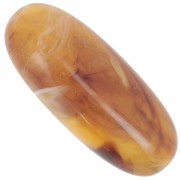 34x14 mm olive bead in translucent resin - Apricot marbled x1