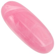 34x14 mm olive bead in translucent resin - Dark pink marbled x1
