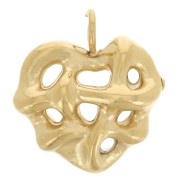 11x10mm Stainless steel 304L Heart charm woven effect - Gold x1