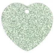 Green - 15x16.5mm acrylic heart sequin - Moss Green Glitter x1 15x16.5mm acrylic heart sequin - Moss Green Glitter x1