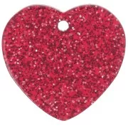 Red - 15x16.5mm acrylic heart sequin - Red Glitter x1 15x16.5mm acrylic heart sequin - Red Glitter x1