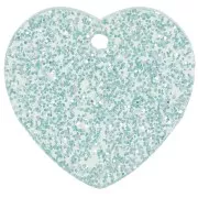 Blue - 15x16.5mm acrylic heart sequin - Blue Frosted Glitter x1 15x16.5mm acrylic heart sequin - Blue Frosted Glitter x1