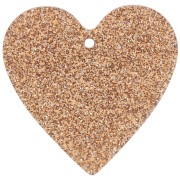 31x32mm acrylic heart pendant - Bronze glitter x1