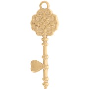 34.5x11.5mm 304L stainless steel Baroque key pendant - Gold x1