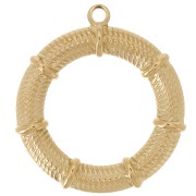29mm Stainless steel 304L crown Pendants braided effect - Gold x2
