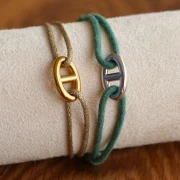 Waxed cotton 2 mm Pastel green x5 m