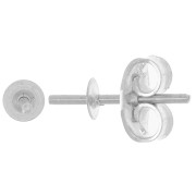 Semi-pierced earstuds 3.5 mm - shank 0.9 mm - 925 Sterling Silver x2