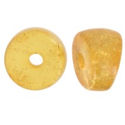 8x6mm Curved tube separator beads - acrylic - Dark yellow glitter x6