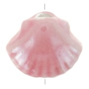 10x12mm Ceramic shell beads - Iridescent light pink x5