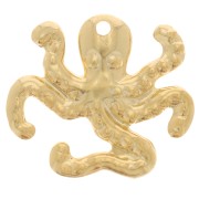 15x17mm Octopus charm - Fine gold plated x1