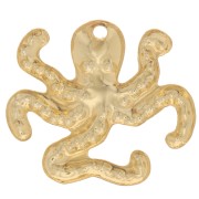 15x17mm Octopus charm - Fine gold plated x1
