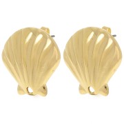 22mm shell earstuds - Fine gold plated x2