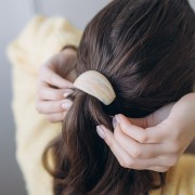 52x28mm Hair accessory for elastic scrunchie - Midnight Blue metallic resin x1