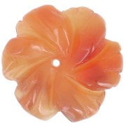 20mm gemstone flower pendant - Red Agate x1