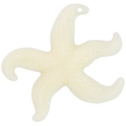 39x46mm Starfish pendant in resin - Ecru x1