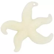 39x46mm Starfish pendant in resin - Ecru x1