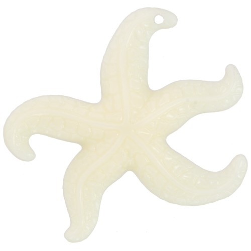 39x46mm Starfish pendant in resin - Ecru x1
