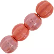 13mm Ceramic pumpkin beads - Iridescent orange x10