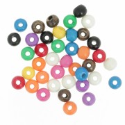Assortment of 6.5x5 mm flattened round beads in stained bone - Multicolor x20g