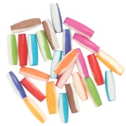 Assortment of 19x6.5 mm stained bone tube beads - Striped pattern - Multicolor x24g