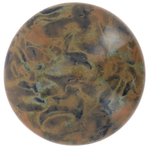 25mm Round glass cabochon by Puca® - Black Stony Orange x1