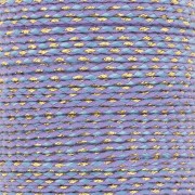 1.5mm Braided cotton cord and metallic thread - Multi Blue - Violet - Gold x1m