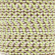 1.5mm Braided cotton cord and metallic thread - Brown - Neon yellow - Gold x1m