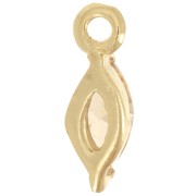 9.5x3mm Shuttle Charm with Zirconium Oxide - Fine gold plated - Light Topaz