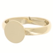 Ring with adjustable half band T48 to 52 - cabochon 8mm - Gold plated 3 microns x1
