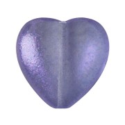 16x15mm Glass heart bead - Candy Blueberry x1