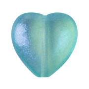 16x15mm Glass heart bead - Candy Curacao x1