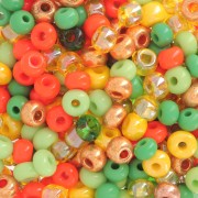 Preciosa Seed beads 6/0 4 mm - Mix Orange - Yellow - Green x20g