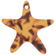 20mm starfish pendant in acetate - Terrazzo Brown - Black x1