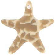 20mm Acetate Starfish Pendant - Mottled Caramel - Beige x1