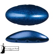 20x10mm Athos 3D 3 holes® by Puca® - Caribbean Blue Metallic Mat x1