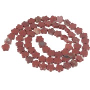 Flower beads 6mm gemstone - Red Jasper x 38cm