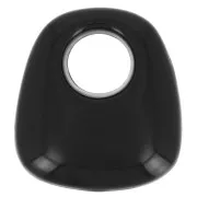 Pendants - Charms - 23x21mm Opaque resin trapeze pendant - Black x1 23x21mm Opaque resin trapeze pendant - Black x1