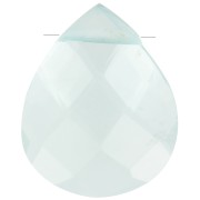 12x10mm Bead drop faceted - flat briolette imitation gem - Hydro Aqua x1